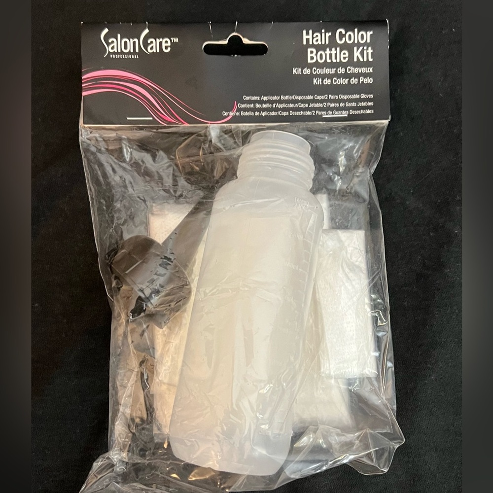 Hair Color Applicator Bottle Kit - Black and White
